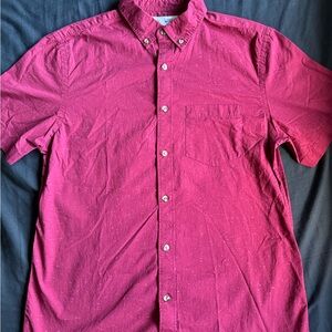 Old Navy Men's Casual Button-Down Shirt - red